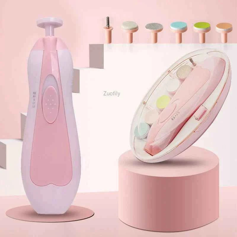 Electric Baby Nail Trimmer Kit - Quiet, LED Light & 6 Pads